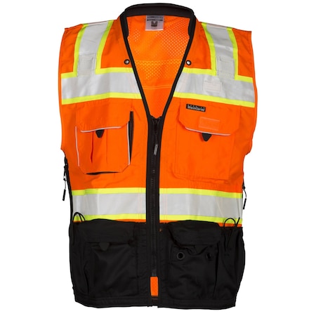 Kishigo XL, Orange Class 2 Black Series Surveyors Vest S5003-XL